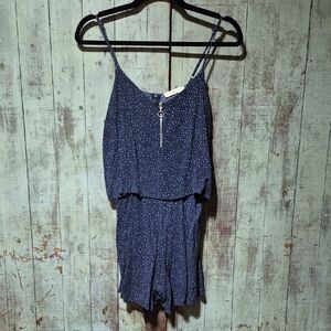 Mango Navy Star & Dot Print Top with Red Accent